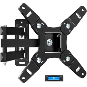 full motion tv wall mount , swivel, tilt and extension for most 13-45 inch flat&curved tvs, juststone tv bracket with articulating dual arms holds up to 55 lbs, max vesa 200x200mm