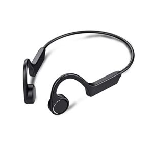 bone conduction headphones bluetooth,wireless open-ear headphones built-in noise-canceling mic,sweatproof bluetooth 5.0 sport headset for running, bicycling, hiking, yoga -black