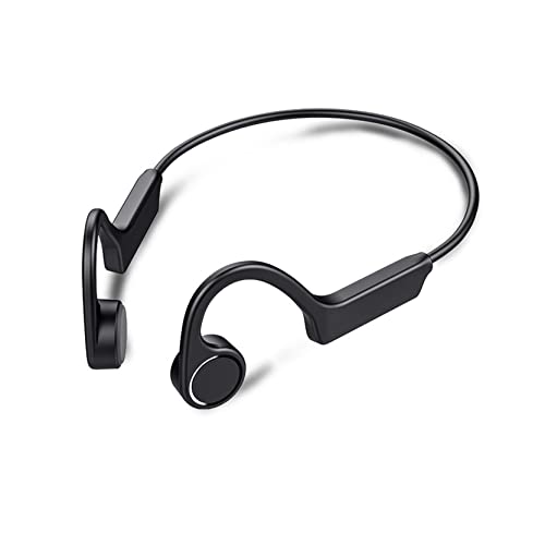 Bone Conduction Headphones Bluetooth,Wireless Open-Ear Headphones Built-in Noise-canceling Mic,Sweatproof Bluetooth 5.0 Sport Headset for Running, Bicycling, Hiking, Yoga -Black