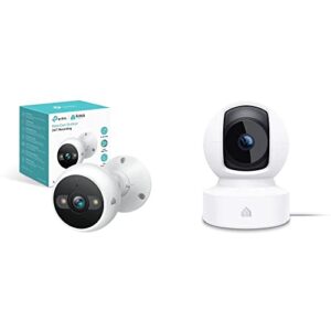 kasa 4mp 2k security camera outdoor wired & pan/tilt smart security camera, 1080p hd dog camera 2.4ghz with night vision, motion detection