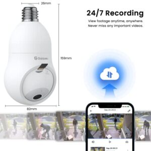 GALAYOU 360 Light Bulb Security Camera Light Socket E27 Lightbulb Camera, 2.4G WiFi Wireless Camera for Home Security with Motion Tracking, Easy Installation, Works with Alexa