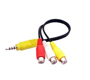 audio video av composite adapter cable replacement for samsung tv, 3 rca to 3.5mm av input adapter(only for samsung tv)