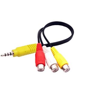 Audio Video AV Composite Adapter Cable Replacement for Samsung TV, 3 RCA to 3.5mm AV Input Adapter(ONLY for Samsung TV)