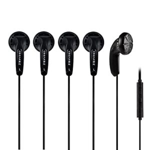 kinboofi kbear stellar earphones wired earphone, hifi stereo headphones with 1 dynamic driver, hifi entry level headsets (with mic, black, 5 pairs)…