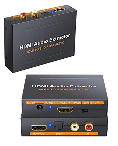 AGPtek HDMI to HDMI + SPDIF + RCA L/R Audio Extractor Converter (HDMI Input,HDMI+ Audio Output)