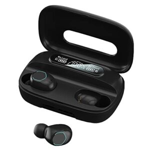wireless earbuds, new bluetooth headphones led display charging case ipx7 waterproof built-in mic deep bass high-fidelity stereo earphones for sports work