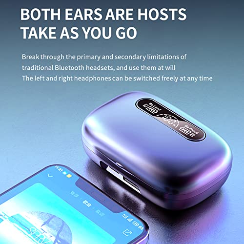 Wireless Earbuds, New Bluetooth Headphones LED Display Charging Case IPX7 Waterproof Built-in Mic Deep Bass High-Fidelity Stereo Earphones for Sports Work