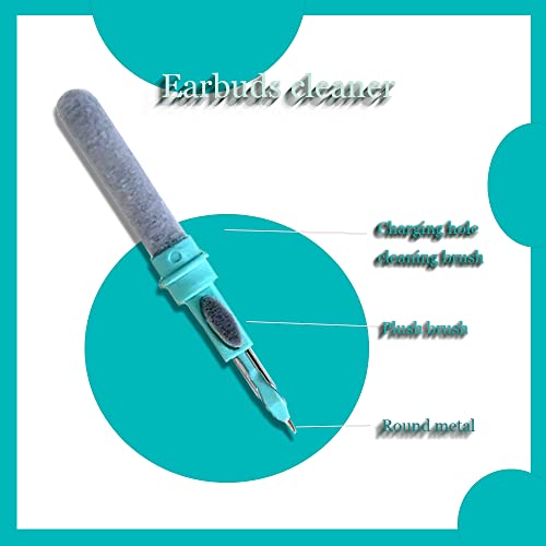 Bluetooth Earbuds Cleaning Pen, Multifunction Earphones Cleaner Suitable for Headset,Keyboard, Phone and Camera Lens (Green)