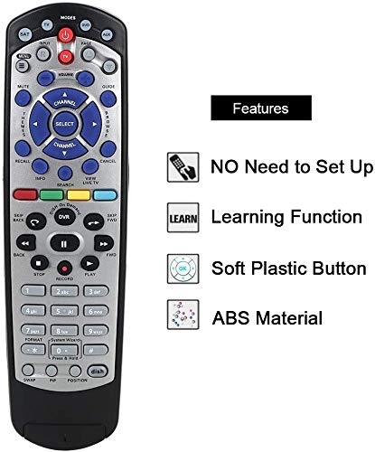 Amtone Replacement Remote Control for Dish Network 20.1 IR Satellite Receiver Compatible with Dish Network 1 Only Instruction Included