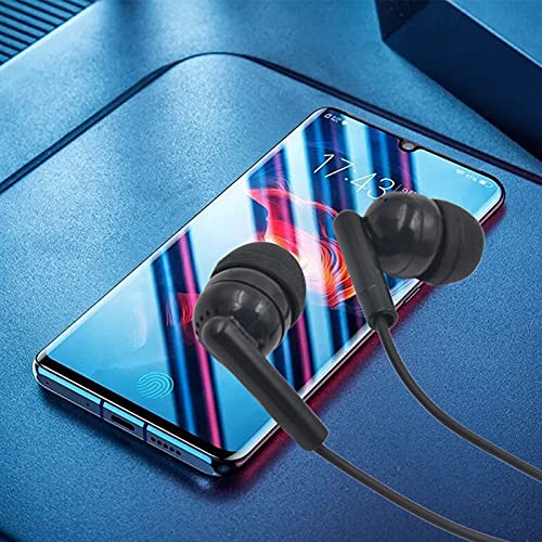 Gaweb Mini Wired in Ear Earphones L Shaped 3.5mm Earbud Headphones Moving Coil Earbud Headphone for Cellphone, Laptop, PC Black
