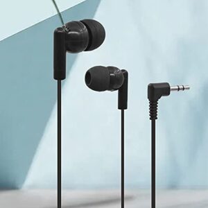 Gaweb Mini Wired in Ear Earphones L Shaped 3.5mm Earbud Headphones Moving Coil Earbud Headphone for Cellphone, Laptop, PC Black