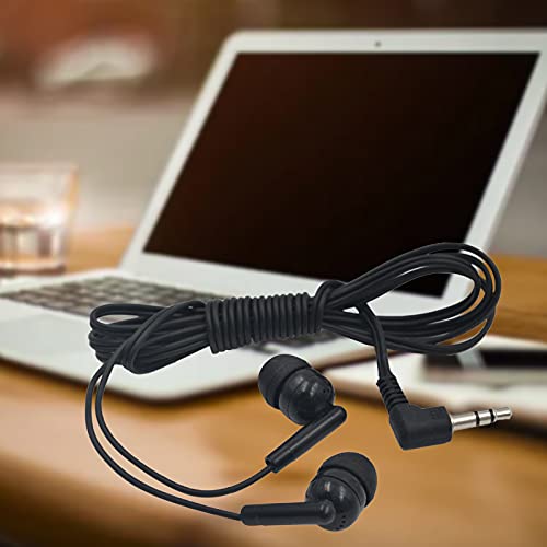 Gaweb Mini Wired in Ear Earphones L Shaped 3.5mm Earbud Headphones Moving Coil Earbud Headphone for Cellphone, Laptop, PC Black