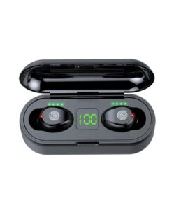 bahasya wireless bluetooth earbuds with digital charging case, built-in mic, noise cancelling, waterproof, deep bass earphones, in ear stereo headphones for sport, gym, running, gaming (black)
