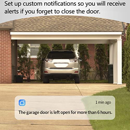 Smart Wi-Fi Garage Door Opener Wireless Garage Door Remote, Open and Close Garage Door from Anywhere, Compatible with Amazon Alexa, Google Assistant