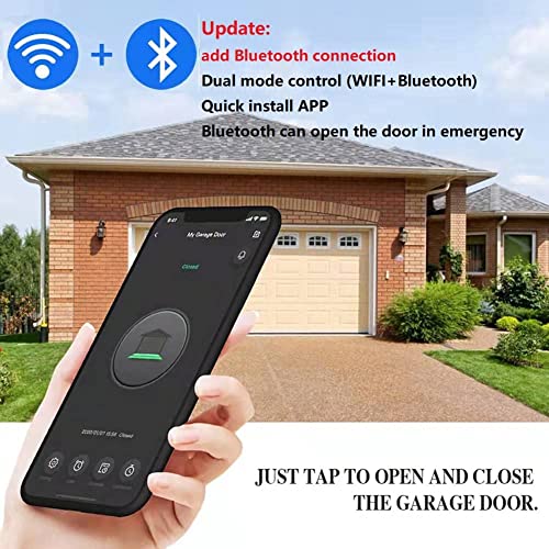 Smart Wi-Fi Garage Door Opener Wireless Garage Door Remote, Open and Close Garage Door from Anywhere, Compatible with Amazon Alexa, Google Assistant