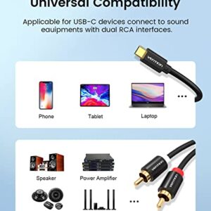 VENTION USB C to 2 RCA Audio Cable, Type-C to RCA Male to Male Y RCA Splitter, 2RCA Jack USB-C Audio Cable for Phone, Tablet, Home Theater, DVD, Amplifier, Speaker, Car Stereo (5ft /1.5M)