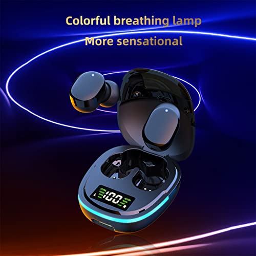 CENGNIAN Wireless Earbuds Light-Weight Bluetooth Headset, Stereo Earphones in-Ear, Ear Buds Headphones, Built-in Mic Headset Premium Deep Bass Finger Control for Sport Black with Charging Case