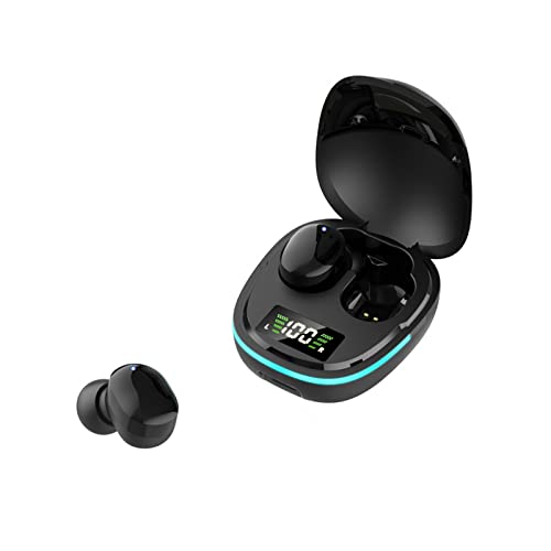 CENGNIAN Wireless Earbuds Light-Weight Bluetooth Headset, Stereo Earphones in-Ear, Ear Buds Headphones, Built-in Mic Headset Premium Deep Bass Finger Control for Sport Black with Charging Case