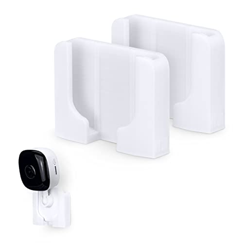 Wall Mount for Kasa KC100, KC105, EC60 (2 Pack), Adhesive Holder for TP Link Smart Spot Camera, Installs in Minutes, No Mess Hanger Bracket by Brainwavz (White)