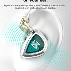 KZ EDC in-Ear Monitors, HiFi Stereo Stage/Studio IEM Wired Noise Isolating Sport Earphones/Earbuds/Headphones with Detachable Cable for Musician Audiophile (with Mic, EDA 3 in 1)