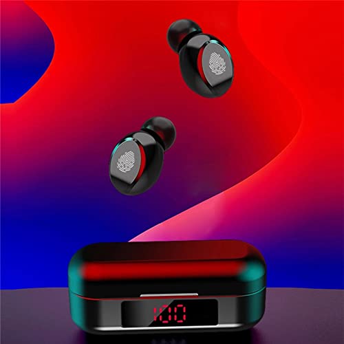 Wireless Earbuds Headphones Bluetooth 5.0 Earphones HD Noise Cancelling with Large Screen Digital Display Charging Case Fingerprint, Suitable for Sports/Games