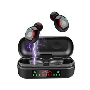 Wireless Earbuds Headphones Bluetooth 5.0 Earphones HD Noise Cancelling with Large Screen Digital Display Charging Case Fingerprint, Suitable for Sports/Games