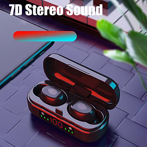 Wireless Earbuds Headphones Bluetooth 5.0 Earphones HD Noise Cancelling with Large Screen Digital Display Charging Case Fingerprint, Suitable for Sports/Games