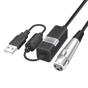 usb microphone cable, andtobo usb to xlr female mic link converter cable adapter – 10 feet