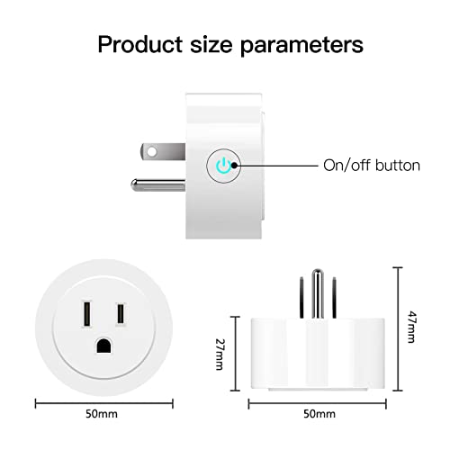 MoesGo Smart WiFi Power Dimmer Plug, Brightness Adjust Timer Socket, Tuya Smart Life App Remote Control, Compatible with Alexa and Google Home White