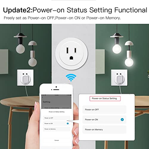 MoesGo Smart WiFi Power Dimmer Plug, Brightness Adjust Timer Socket, Tuya Smart Life App Remote Control, Compatible with Alexa and Google Home White