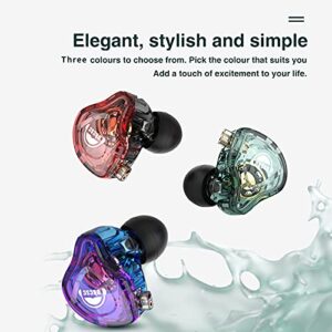 in Ear Monitor Earphones 10mm Dynamic Hybrid Wired Earbuds IEM Earphones with 2 Pin Cable Improve Music Quality HiFi Stereo Earbuds Fashion Noise-Isolating Earbuds for Gaming & Music Red with Mic