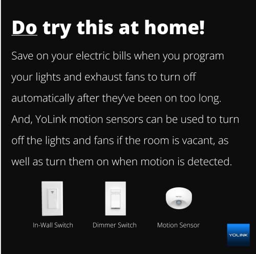 YoLink Motion Sensor, 1/4 Mile Long Range Smart Home Indoor Wireless Motion Detector Sensor Works with Alexa, IFTTT, and Home Assistant. Movement Detector App Alerts Remote Monitor-YoLink Hub Required