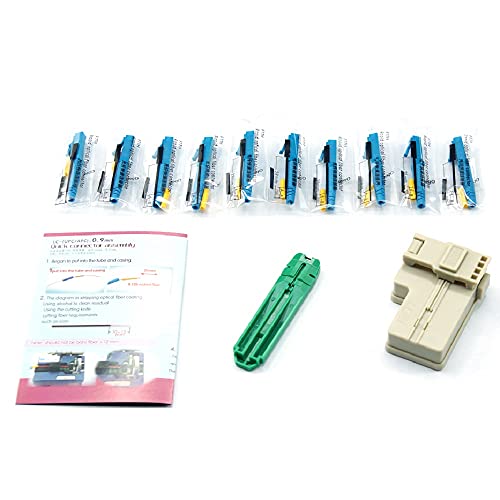 10pcs LC UPC Fiber Optic Quick Connector Fiber Fast Connectors Singlemode 9/125 Fiber for 0.9mm/2.0mm/3.0mm Fiber Cable of Fiber Network