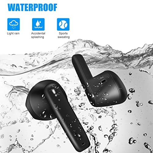 LIBMING Wireless Earbuds Bluetooth 5.0 with Wireless Charging Case IPX8 Waterproof Stereo Headphones in Ear Built in Mic Headset Premium Sound with Deep Bass Black