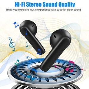 LIBMING Wireless Earbuds Bluetooth 5.0 with Wireless Charging Case IPX8 Waterproof Stereo Headphones in Ear Built in Mic Headset Premium Sound with Deep Bass Black