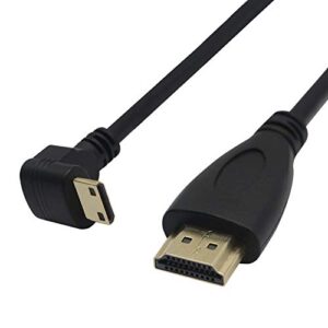 GINTOOYUN Mini HDMI to HDMI,Hdmi 90 Degree Up and Down 2pcs,Hdmi A Male to HDMI C Male -19.7IN