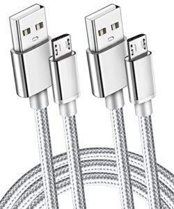 2 pack 6ft extra long 2.4a rapid micro usb cable quick fast charging for kindle fire hd, hdx, samsung galaxy s7 edge/s6/s5,note 5/4,lg g4,motorola moto e5 g5 play,ps4 controller,android phone tablet