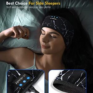 LC-dolida Sleep Headphones Bluetooth Headband, Cozy Band Wireless Headphones, Sleep Mask with Bluetooth Headphones, Perfect for Sleeping Side Sleepers, Jogging, Workout, Yoga