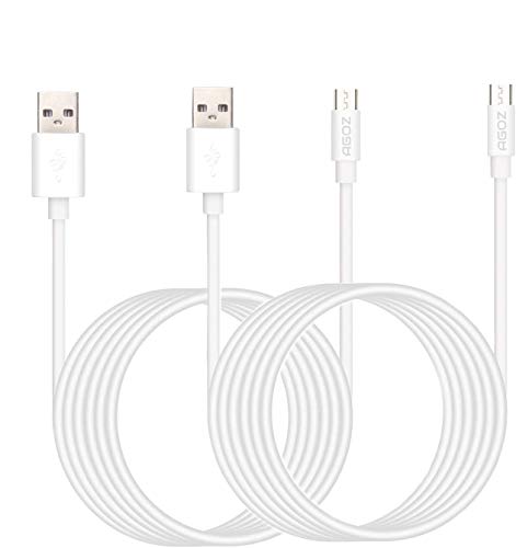 AGOZ 2Pack 20ft Micro USB Cable Power Extension Cord for Wyze Cam, Yi Camera, Oculus Go, Echo Dot Kid, Nest Cam, Netvue, Arlo Pro Q, Blink, Furbo Dog Home Smart Security, Kasa Cam Indoor, Kasa Spot