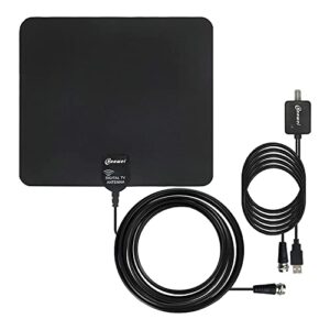 chaowei indoor amplified digital hdtv antenna with external signal amplified booster-leaf tv antenna 120 miles range-16.5feet long coaxial cable