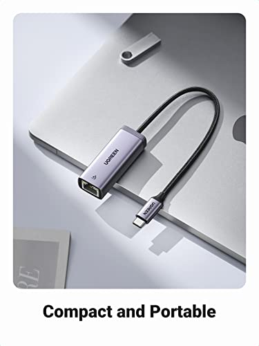 UGREEN USB C to Ethernet Adapter Type C Thunderbolt 3 to RJ45 Gigabit LAN Network Adapter Compatible with MacBook Pro, MacBook Air, Mac Mini, iPad Pro, Surface Book, Dell XPS, Chromebook, and More