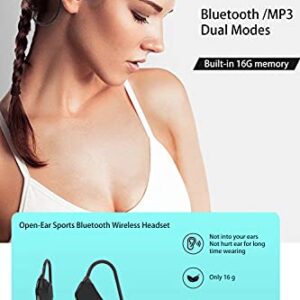 AIFMY Open Ear Wireless Air Conduction Headphones for Sports, Bluetooth 5.1Not in-Ear Headset with Mic,Black