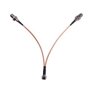 Goupchn F Type Coax Cable Splitter F Male to Dual Female 3 Way RG316 Coaxial Cable 19cm/7.5" for Cable Connection, TV, Satellite Receiver