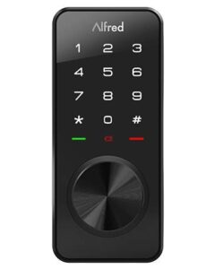 alfred touchscreen keypad pin + bluetooth + z-wave + key entry (db1-b-bl) smart door lock
