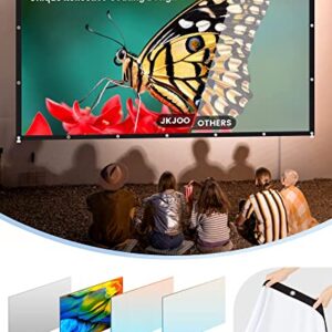 JKJOO 120 Inch Projector Screen 16:9 HD 4K Foldable Crease-Resistant Projection Screen Portable Movie Screens for Projectors Outdoor /Home Theater Support Front Rear Projection