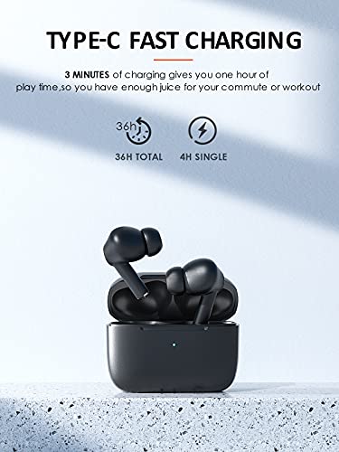 Hyeing Active Noise Cancelling True Wireless Earbuds,Bluetooth 5.2 in-Ear Headphones, Sweat Waterproof Hi-Fi Earphone,36H TV Gaming Headset with 4 HD ANC Microphones,for Office Gifts Gym