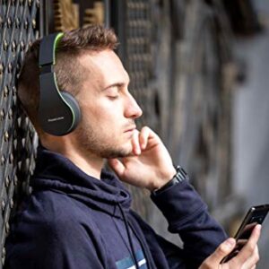 PowerLocus Rose Gold Bluetooth Headphones with Black/Green Bluetooth Headphones