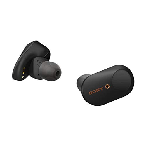 Sony WF-1000XM3 True Wireless Noise-Canceling Earbud Headphones with Charging Case (Black) Bundle with Hard EVA Travel Case and Noise Isolating Memory Foam Tips (3 Items)