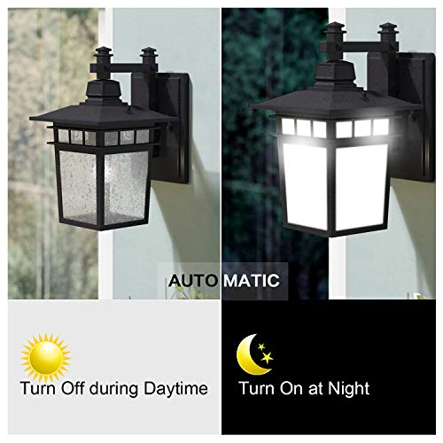 SHINE HAI Dusk to Dawn Light Sensor Bulbs, A19 12W(100 Watt Equivalent) LED Auto On Off Light Bulbs, 1200 Lumens, E26 Base, Daylight White 5000K Bulbs Outdoor for Porch Garage Yard, 4-Pack