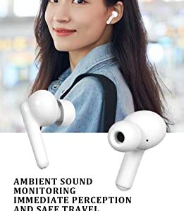 TRESDIN Jello2 Foxconn Made True Wireless Stereo Noise Cancelling Headset Bluetooth 5.0 Compatible with TV Smart Phone Laptop Wireless Charging IPX4 Waterproof Travel Mountaineering White